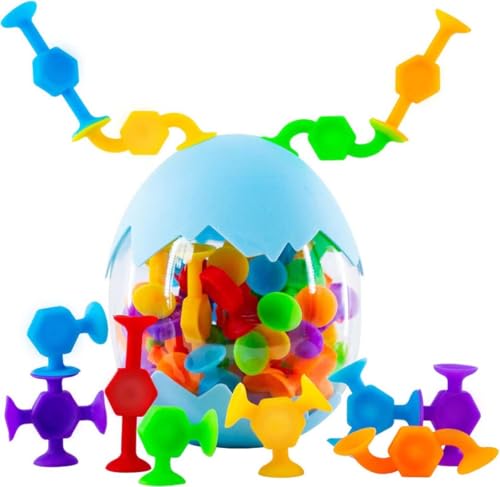 38Stück Colorful Silicone Suction Cup Toy, Bunte Silikon Saugnapf Spielzeug, Badewannen Spielzeug Reise Spielzeug, Badewannenspielzeug Baby Saugnapf Spielzeug Kinder, Montessori Spielzeug von Keeplus