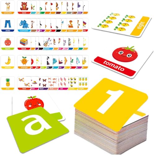 60PCS Alphabet Flash Cards Learn Letter Flash Cards, Lernspiel ABC Montessori Lernkarten Kinder, Lernkarten Montessori Spielzeug Lesen Lernen, Lernkarten Vokabelfreund für Kinder Vorschulkinder (B, A) von Keeplus