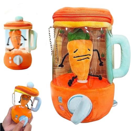 Carrot Juicer Plush Toy, Cartoon Stuffed Toy Decor, Plush Carrot in Blender Toy, Fun Drawstring Rotating Plush Toy, Plüsch Karotten Entsafter Spielzeug, Kreatives Plüsch Gemüse Spielzeug von Keeplus