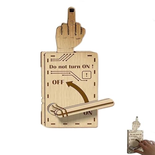 Funny Middle Finger Switch Toy, Handmade Wooden Reversible Middle Finger Switch, Lustiges Mittelfinger-Schalter-Spielzeug, handgefertigter hölzerner reversibler Mittelfinger-Schalter von Keeplus