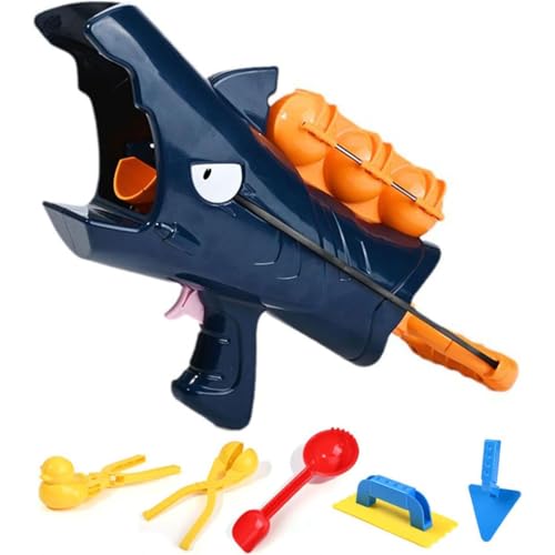 Hai-Schneeball-Werfer, Shark Snowball Gun, Shark Snowball Launching Toy, Schneeball Kanone Spielzeug, Schneeball Macher Schneeball Maker Schneeball Pistole Schneeball Blaster Für Kinder (Blau) von Keeplus