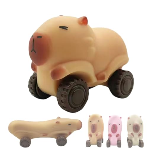 Keeplus Capybara Car, for Stress Relief, Creative Wheeled Sand Slide, Capybara Auto, für Stress Relief, Capybara zieht Auto Spielzeug, Capybara Auto Soft Extensible, Capybara Stretch Auto (Braun) von Keeplus