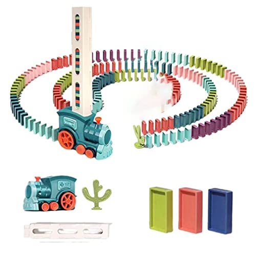 Keeplus Domino Zug Set, Domino Zug mit 120 Domino Blöcken, Domino Zug Spielzeug Set, Zug Domino Spielzeug, Domino Block Set, Dominosteine Spiel, Pädagogisches Spielzeug für Mädchen und Jungen von Keeplus