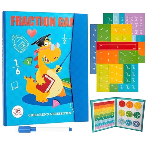 Keeplus Magnetic Fraction Demonstration Book, Classicous Stem Magnetic Math Master Set, Arithmetisches Lernspielzeug, Bruchrechnen Material Magnetisch, Magnetisches Bruch-Lernpuzzle für Kinder (Dino) Keeplus Magnetic Fraction Demonstration Book, Classicous Stem Magnetic Math Master Set, Arithmetisches Lernspielzeug, Bruchrechnen Material Magnetisch, Magnetisches Bruch-Lernpuzzle für Kinder (Dino) von Keeplus
