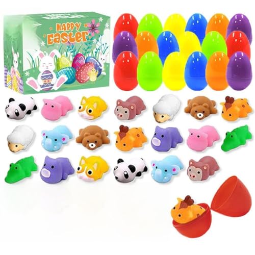 Keeplus Prefilled Easter Eggs with Toys, Gefüllte Ostereier mit Spielzeugautos, Anti Stress Bälle Kaninchen,gefüllte Ostereier,Ostereier Stressball, Ostergeschenke Kinder für Klassenzimmer, Party (B) von Keeplus