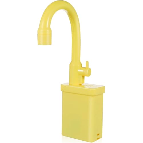 Kitchen Sink Faucet Kids Toy, Küchenspielzeugset mit funktionierendem Wasserhahn,Spülbecken-Spielzeug-Set, Kinderwaschbecken Spielzeug, Spielzeugzubehör für die Spielküche,Wasserspielzeug (Gelb) von Keeplus