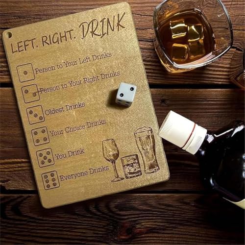 Left Right Drink Drinking Game - Adult Drinking Game Left Right Center,Links rechts Trinken Spiel,Funny Dice Tray,Drinking Game Boards,Drinking Game Tool Board,Drinking Spiel Partyspiel für Erwachsene von Keeplus