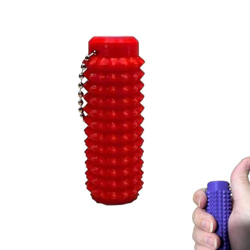 Little Ouchies Fidget, Pocket Mini Fidget Toy, Spiky Grippie Stim Keychain, Kleine Ouchies Fidget, Tasche Mini Fidget Spielzeug, Spiky Grippie Stim Schlüsselanhänger, Little Ouchies Fidget (Rot) von Keeplus