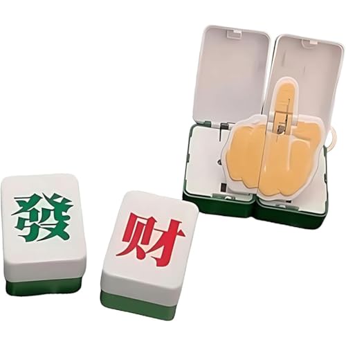 Magnetic Mahjong Tile Pop Up Middle Finger Keychain Set,Magnetische Mahjong Tile Pop Up Mittelfinger Schlüsselanhänger Set,2024 Mahjong Tile Keychain Pendant,Funny Middle Finger Surprise Gift (Rich) von Keeplus