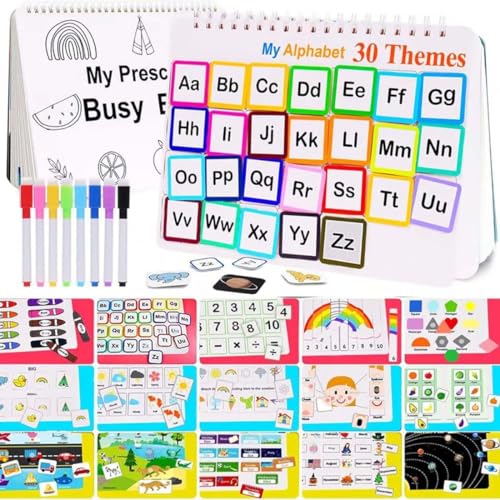 My Preschool Busy Book, Busy Book Preschool Learning Activities for Toddlers, Busy Board Spielzeug, Activity Board Motorikspielzeug, Activity Board Quiet Book Sensory Educational Reise Spielzeug von Keeplus