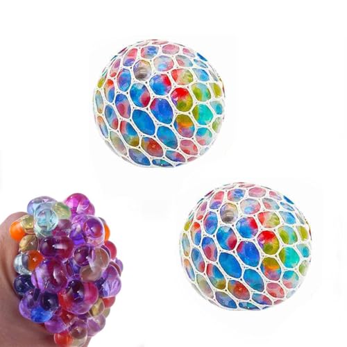 Psychedelic Rainbow Stress Reliever Ball, Squishy Toys, Stress Ball, Anti Stress Ball Squishy Ball Farbwechsel, Mini Stressbälle Spielzeug, Fidget Stress Ball, Stressball für Kinder Erwachsene (2Stk) von Keeplus