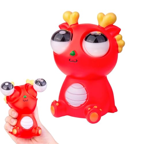 Stress Spielzeug, 2025 Neu Stress Squeeze Spielzeug, Stress Spielzeug, Anti Stress, Popping Out Eyes Squeeze Spielzeug, Kreatives Dekompressions Piggy, Fidget Toys für Kinder Erwachsener (Red) von Keeplus