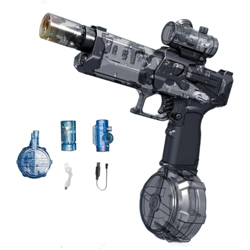 Ultimate Battle Blaster Long Range Motorized Water Gun, Wasserpistole Burst Wasserspritzpistolen Wasserpistole Mit Großer Reichweite Wasserpistole Spielzeug, Wasserpistole für Kinder (Schwarz) von Keeplus