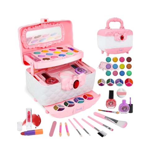 Waschbares Make-up-Schönheitsset für Kinder, Kinderschminke Set Mädchen Kinder Make Up Set, Waschbar Kinderschminke Set Mädchen, Prinzessin Weihnachts Geburtstags Geschenke für Mädchen (A) von Keeplus