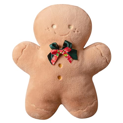 45"GingerbreadMan Plüsch Weihnachts kissen Spielzeug,3D Lebkuchen Plüschmann Kissen Weihnachts Plüschtier, Niedliches Lebkuchenmann Plüschtier Dekokissen Weiches Cartoon Plüsch Geschenke für Kinder von Keho Keho Kehongdun