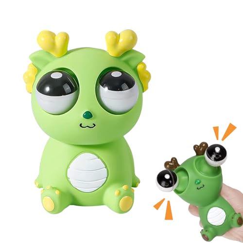 Anti Stress Squishy Toy,2025 Lustig Squeeze Spielzeug Popping Out Eyes Stress Relief Dragon Toy,Pinch-Spielzeug Augen Out Stressbälle für Kinder Erwachsene Angst Stressabbau Stressball (Hellgrün) von Keho Keho Kehongdun