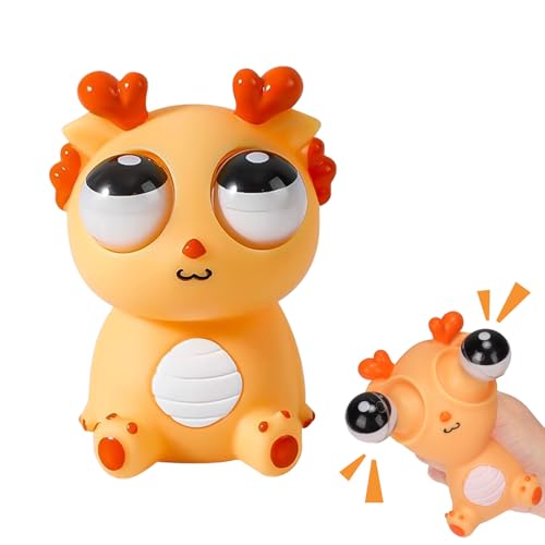 Anti Stress Squishy Toy,2025 Lustig Squeeze Spielzeug Popping Out Eyes Stress Relief Dragon Toy,Pinch-Spielzeug Augen Out Stressbälle für Kinder Erwachsene Angst Stressabbau Stressball (Orange) von Keho Keho Kehongdun