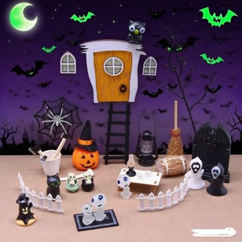 Halloween Deko Miniatur Puppenhaus,35 Stück Holz Wichteltür Zubehör Set mit Kürbis Im Dunkeln Leuchtender Geist und Andere Zubehör,Mini Werkzeug Halloween Wichtelzubehör für Wichteltür Puppenhaus (06) Halloween Deko Miniatur Puppenhaus,35 Stück Holz Wichteltür Zubehör Set mit Kürbis Im Dunkeln Leuchtender Geist und Andere Zubehör,Mini Werkzeug Halloween Wichtelzubehör für Wichteltür Puppenhaus (06) von Keho Keho Kehongdun
