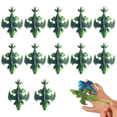 Schleuder Dinosaurier Spielzeug,Lustige Fliegende Dinosaur Finger Toys,Dino Spielzeug Schleuder Fliegendes,Dinosaurier Finger Spielzeug Party Spielzeug für Kinder Geschenk Zufällige Farbe (12 Grün) von Keho Keho Kehongdun