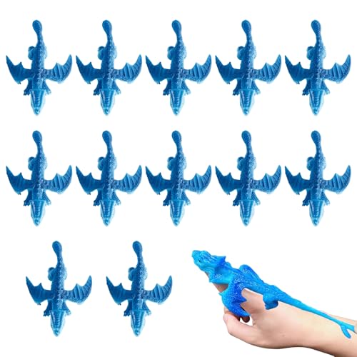 Schleuder Dinosaurier Spielzeug,Lustige Fliegende Dinosaur Finger Toys,Dino Spielzeug Schleuder Fliegendes,Dinosaurier Finger Spielzeug Party Spielzeug für Kinder Geschenk Zufällige Farbe (12 Blau) von Keho Keho Kehongdun