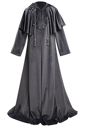 Kejodiy FF14 Emet Selch Cosplay Kostüm Hythlodaeus Sophist's Robe Mittelalter Umhang Halloween Outfit Erwachsene von Kejodiy