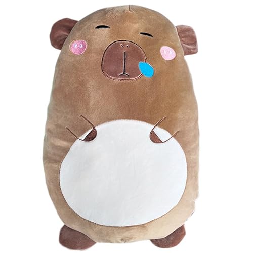 Capybara Plüsch Kissen Stofftiere Capybara Tier 17.71inch niedlich Capybara Kuscheltier Körper Kissen schlafen Kissen für Kinder,Capybara-Braun von Kekeso