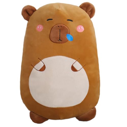 Capybara Plüsch Kissen Stofftiere Capybara Tier 17.71inch niedlich Capybara Kuscheltier Körper Kissen schlafen Kissen für Kinder,Capybara-Braun von Kekeso