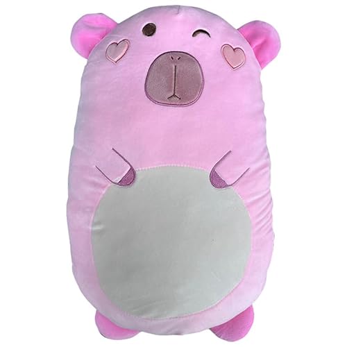 Capybara Plüsch Kissen Stofftiere Capybara Tier 17.71inch niedlich Capybara Kuscheltier Körper Kissen schlafen Kissen für Kinder,Capybara-Rosa von Kekeso