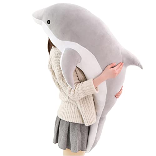 Kekeso Delfin Plüschtiere Schöne Gefüllte Weiche Tier Umarmungskissen Delphin Puppen für Kinder(100cm/39.37inch, Grau) von Kekeso