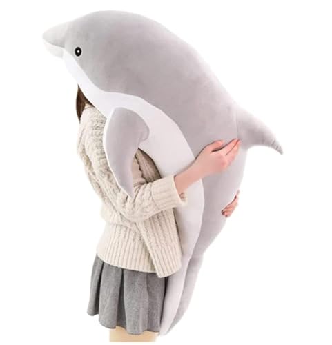 Kekeso Delfin Plüschtiere Schöne Gefüllte Weiche Tier Umarmungskissen Delphin Puppen für Kinder(120cm/47.24inch, Grau) von Kekeso