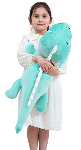 Gefülltes Dinosaurier-Umarmungskissen Langes Dinosaurier-Plüschtier-Schlafkissen Weiche große Dinosaurier Stofftier-Spielzeug-Geschenke für Kinder (Green, 60cm/23.62inch) von Kekeso