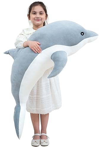 Kekeso Delfin Plüschtiere Schöne Gefüllte Weiche Tier Umarmungskissen Delphin Puppen für Kinder(50cm/19.68inch, Grau) von Kekeso