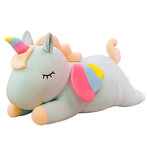 Kekeso Gefülltes Einhorn Tier Plüschtiere Weiche Kuschelkissen Puppe Cartoon Einhorn Plüsch Geschenke für Jungen Mädchen (Green, 35cm/13.77inch) von Kekeso