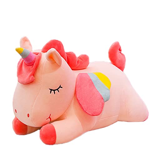 Kekeso Gefülltes Einhorn Tier Plüschtiere Weiche Kuschelkissen Puppe Cartoon Einhorn Plüsch Geschenke für Jungen Mädchen (Pink, 35cm/13.77inch) von Kekeso