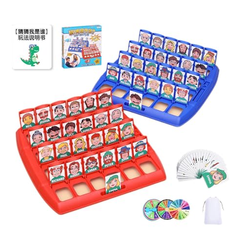 Ratespiel für Kinder, Ratekartenspiel,Interaktives Brettspiel - Interaktive Brettkartenspiele, Brettspiele für 2 Spieler für Kinder, Schachbrettspiel zum Erraten von Charakteren von Kelburn