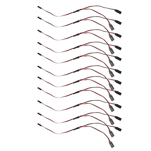 Kelepu Servo-Verlängerungskabel, Y-Typ-Anschlussplatine, Fernbedienung, 10-teiliges Set für RC-Autos, Hubschrauber, Flugzeuge (Y Type 300mm Female to Double Male) von Kelepu