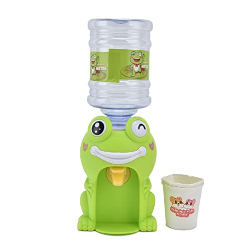 Mini-Wasserspender in niedlicher Form, Getränkespender, Spielzeug für Kinder, Puppenhaus-Zubehör für Rollenspiele (Large Cute Frog) von Kelepu