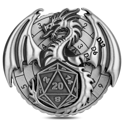 DND Radwürfel Spinner, Fliegender Drache Fingerspitzen Gyro, 7-in-1 Metall D&D Würfel, Roulette Würfel Spinner für DND, D&D Geschenke mit Geschenkbox, Rollenspiel Brettspiel Zubehör, Dunkel Silber DND Radwürfel Spinner, Fliegender Drache Fingerspitzen Gyro, 7-in-1 Metall D&D Würfel, Roulette Würfel Spinner für DND, D&D Geschenke mit Geschenkbox, Rollenspiel Brettspiel Zubehör, Dunkel Silber von Keller & Weber