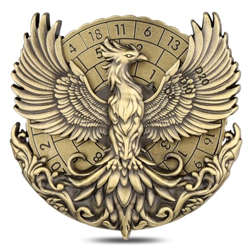 Phönix Fingerspitzen Gyro, DND Radwürfel Spinner, 7-in-1 Metall D&D Würfel, Roulette Würfel Spinner für DND, D&D Geschenke mit Drachen Logo Geschenktüte, RPG, Rollenspiel Brettspiel Zubehör, Bronze Phönix Fingerspitzen Gyro, DND Radwürfel Spinner, 7-in-1 Metall D&D Würfel, Roulette Würfel Spinner für DND, D&D Geschenke mit Drachen Logo Geschenktüte, RPG, Rollenspiel Brettspiel Zubehör, Bronze von Keller & Weber