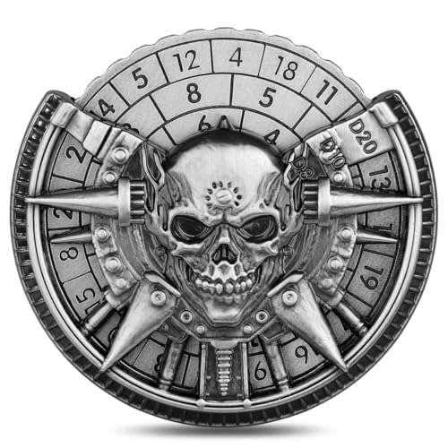 Totenkopf Fingerspitzen Gyro, DND Radwürfel Spinner, 7-in-1 Metall D&D Würfel, Roulette Würfel Spinner für DND, D&D Geschenke mit Drachen Logo Geschenktüte, RPG, Rollenspiel Brettspiel Zubehör, Silber Totenkopf Fingerspitzen Gyro, DND Radwürfel Spinner, 7-in-1 Metall D&D Würfel, Roulette Würfel Spinner für DND, D&D Geschenke mit Drachen Logo Geschenktüte, RPG, Rollenspiel Brettspiel Zubehör, Silber von Keller & Weber