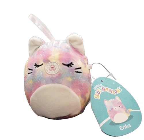 Squishmallows 10,2 cm Ornament Offiziell lizenziertes Kellytoy Plüsch – Sammlerstück, weiches und quetschbares Stofftierspielzeug, 10,2 cm (Erika die Katze, 10,2 cm) von Kelly Toy