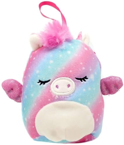 Squishmallows 10,2 cm Ornament Offiziell lizenziertes Kellytoy Plüsch – Sammlerstück, weiches und quetschbares Stofftierspielzeug, 10,2 cm (Faisah das fliegende Schwein, 10,2 cm) von Kelly Toy