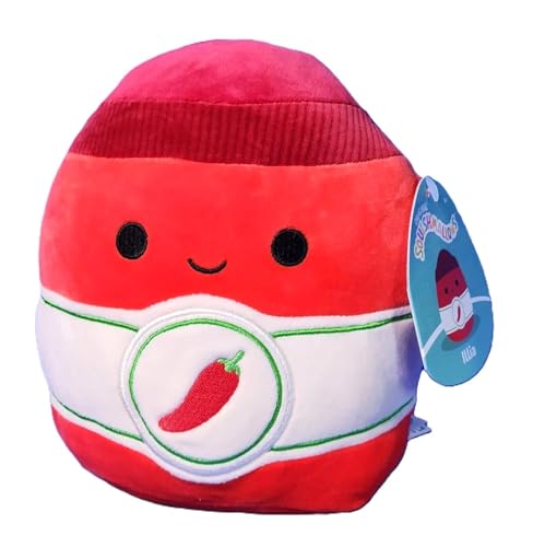 Squishmallows 19,1 cm Offiziell lizenziertes Kellytoy Plüsch – Sammlerstück, weiches & Squishy Stofftier Spielzeug 7,5 Zoll (Illia The Sriracha 19,1 cm) von Kelly Toy