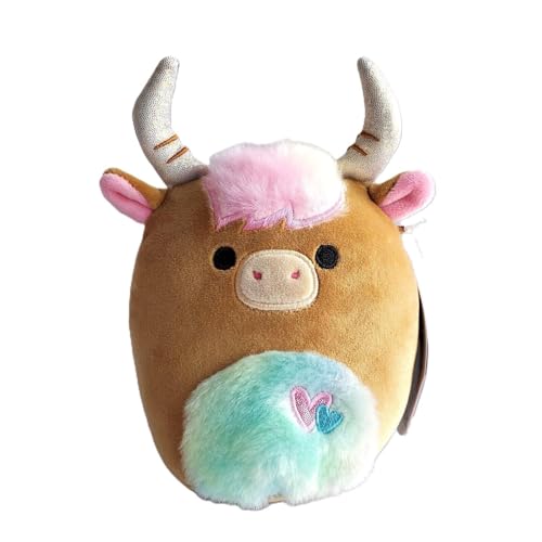 Squishmallows Kellytoy Plüsch, offizielles Lizenzprodukt, weiches und quetschbares Stofftier, 12,7 cm (Candela The Highland Cow 12,7 cm) von Kelly Toy