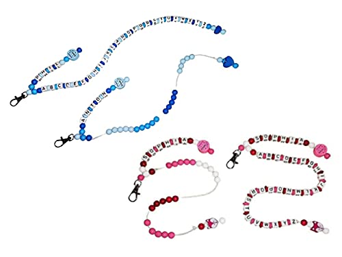 Füllung Schultüte - ABC Rechenkette 2er Set mit Namen - Farbe & Motiv frei wählbar - Einschulung Geschenke zum Schulanfang für Mädchen & Jungen - Grundschule 1. Klasse rechnen Inhalt Zuckertüte von Kerstin's Perlenzauber