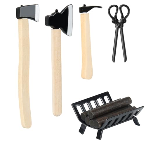 Wichtel Werkzeug,Wichtel Zubehör Miniatur Axt 3 Stück und Kaminholz Miniatur Axt Kaminholz Puppenhaus Zubehör Ausstattung für Minipuppenhäuser Wichtel Werkzeug,Wichtel Zubehör Miniatur Axt 3 Stück und Kaminholz Miniatur Axt Kaminholz Puppenhaus Zubehör Ausstattung für Minipuppenhäuser von Keruhsci