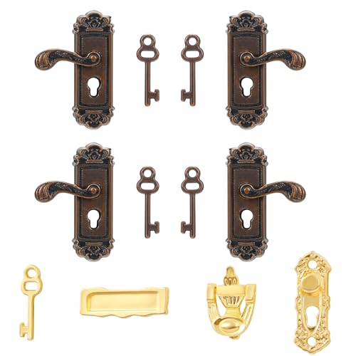 Wichtel Zubehör,Miniatur Türgriffe Türklinke Miniatur Türklopfer Schloss Puppenhaus Zubehör Wichtel tür Miniatur tür Wichteltür Zubehör mit Mini Schlüssel Wichtel Zubehör,Miniatur Türgriffe Türklinke Miniatur Türklopfer Schloss Puppenhaus Zubehör Wichtel tür Miniatur tür Wichteltür Zubehör mit Mini Schlüssel von Keruhsci