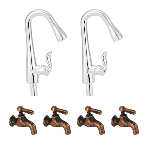 Puppenhaus Zubehör,6 Stück Miniatur Wasserhahn Wichtel Zubehör Puppenhaus Badezimmer Zubehör Puppenhaus Toilettenmöbel Puppenhaus Zubehör,6 Stück Miniatur Wasserhahn Wichtel Zubehör Puppenhaus Badezimmer Zubehör Puppenhaus Toilettenmöbel von Keruhsci