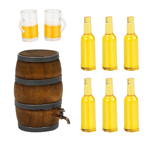 Wichtel Zubehör,Miniatur Bierfass Puppenhaus Weinfass Miniatur Weinglas Miniatur Puppenhaus Zubehör Bar Zubehör Holzfass Deko Ausstattung für Mini Puppenhäuser Wichtel Zubehör,Miniatur Bierfass Puppenhaus Weinfass Miniatur Weinglas Miniatur Puppenhaus Zubehör Bar Zubehör Holzfass Deko Ausstattung für Mini Puppenhäuser von Keruhsci