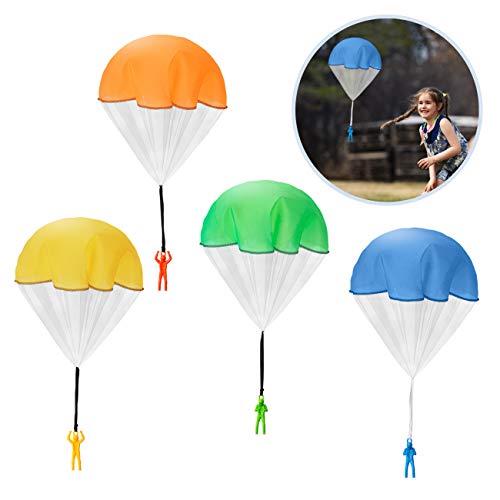 Kesote 6X Fallschirm Spielzeug Fallschirmspringer Kinder Hand Werfen Flugspielzeug Outdoor Kinderdrachen Party Geschenk Kindergeburtstag (4 Farbe Zufällig) von Kesote